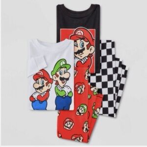 Super Mario 4pc Snug Fit Cotton Pajama Set Size 4T
